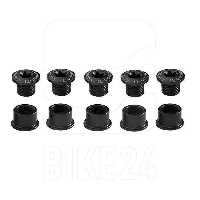 Carbon-Ti X-Fix Road Chainring Fixing Bolt Set - Black 3 Carbon-Ti X-Fix Road Chainring Fixing Bolt Set - Black