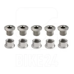 Carbon-Ti X-Fix Road Chainring Fixing Bolt Set - Silver