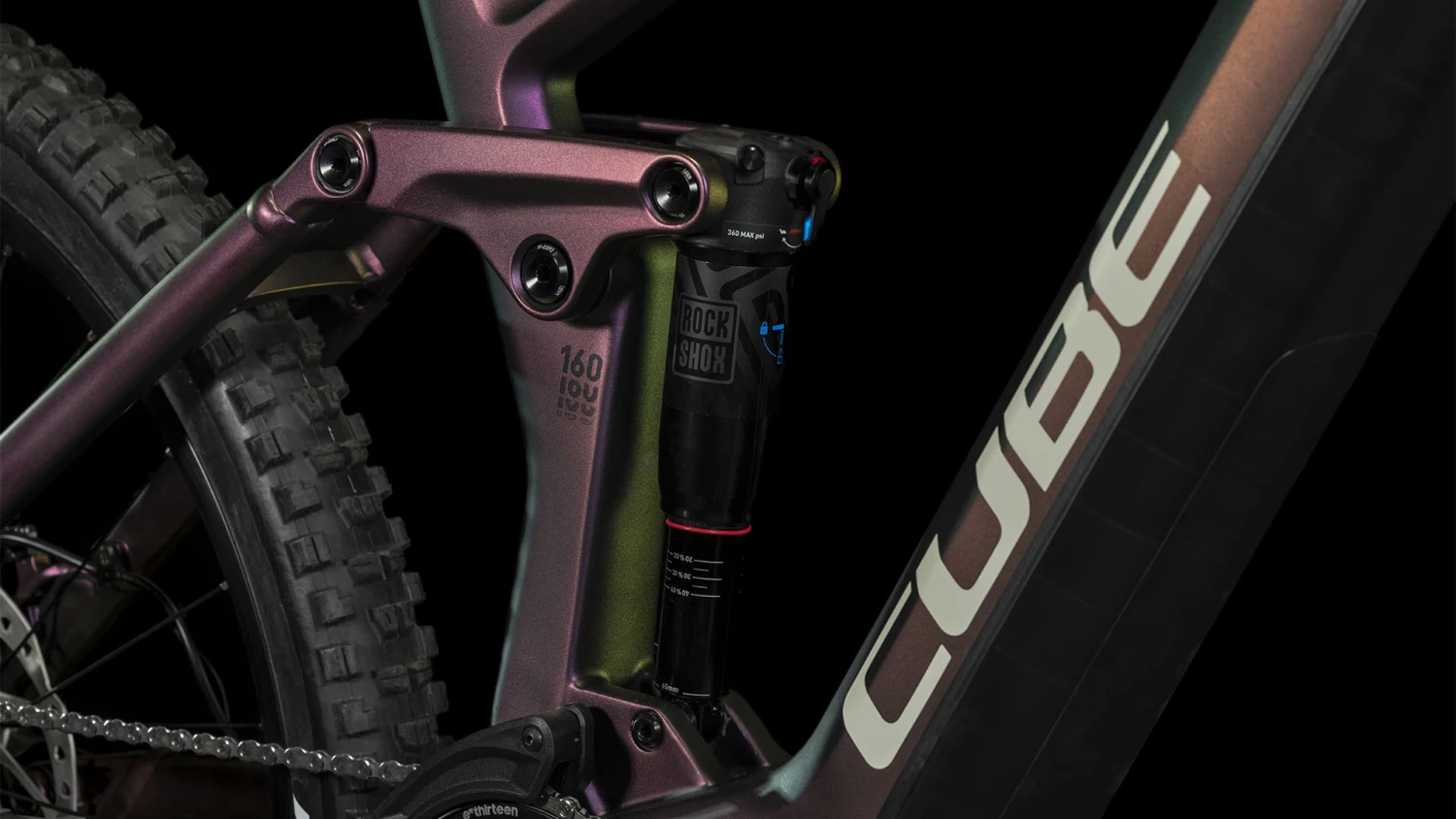 CUBE STEREO HYBRID 160 HPC SLX 750 - 27.5" Carbon Electric Mountainbike - 2023 - Molotov / Grey 9 CUBE STEREO HYBRID 160 HPC SLX 750 - 27.5" Carbon Electric Mountainbike - 2023 - Molotov / Grey - Image 7