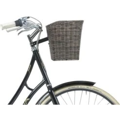 Basil Bremen Rattan Look FM Front Wheel Basket 25L - Dark Brown -Urban Volt Bike Sales basil bremen rattan look fm front wheel basket dark brown 4 1361343