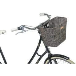 Basil Bremen Rattan Look FM Front Wheel Basket 25L - Dark Brown -Urban Volt Bike Sales basil bremen rattan look fm front wheel basket dark brown 5 1361344
