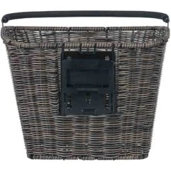 Basil Bremen Rattan Look KF Front Wheel Basket 27L - Dark Brown -Urban Volt Bike Sales basil bremen rattan look kf front wheel basket dark brown 2 1361377