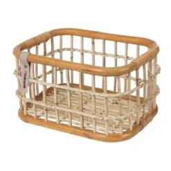 Basil Green Life Rattan Bicycle Basket Medium - Natural Brown