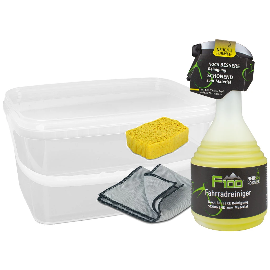 Dr. Wack F100 Care Set - Bicycle-Cleaner 750ml + Premium Microfibre Cloth + Press Sponge + Bucket 3 Dr. Wack F100 Care Set - Bicycle-Cleaner 750ml + Premium Microfibre Cloth + Press Sponge + Bucket