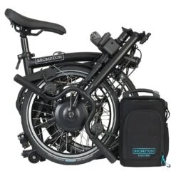 Brompton Electric C Line Explore - 6-Speed - High Bar - Extended Seatpost - 16" Electric Folding Bike - 2023 - Matt Black -Urban Volt Bike Sales electric c line explore 6 speed high bar extended seatpost 4 1451967