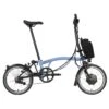 Brompton Electric C Line Explore - 6-Speed - High Bar - Extended Seatpost - 16" Electric Folding Bike - 2023 - Cloud Blue -Urban Volt Bike Sales electric c line explore 6 speed high bar extended seatpost cloud blue 1 1452443