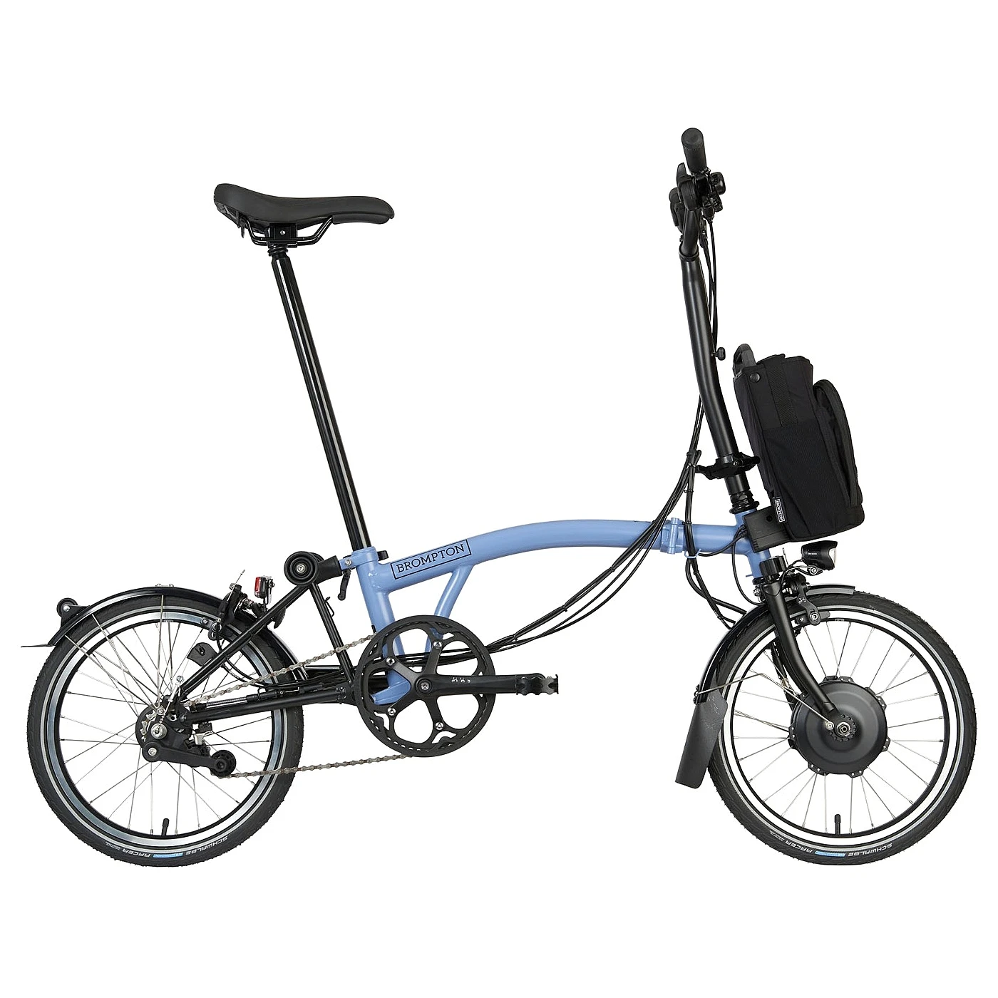Brompton Electric C Line Explore - 6-Speed - High Bar - Extended Seatpost - 16" Electric Folding Bike - 2023 - Cloud Blue 3 Brompton Electric C Line Explore - 6-Speed - High Bar - Extended Seatpost - 16" Electric Folding Bike - 2023 - Cloud Blue
