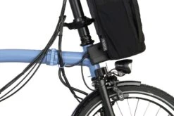 Brompton Electric C Line Explore - 6-Speed - High Bar - Telescopic Seatpost - 16" Electric Folding Bike - 2023 - Cloud Blue -Urban Volt Bike Sales electric c line explore 6 speed high bar extended seatpost cloud blue 7 1452451 1