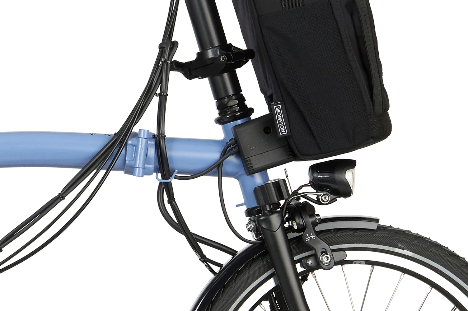 Brompton Electric C Line Explore - 6-Speed - High Bar - Extended Seatpost - 16" Electric Folding Bike - 2023 - Cloud Blue 9 Brompton Electric C Line Explore - 6-Speed - High Bar - Extended Seatpost - 16" Electric Folding Bike - 2023 - Cloud Blue - Image 7