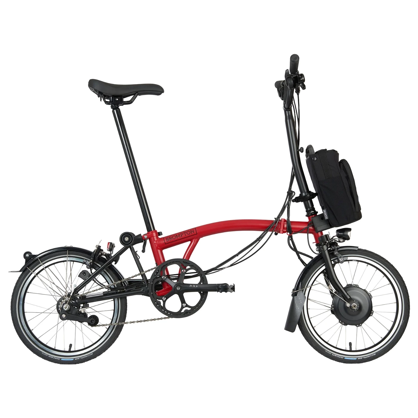 Brompton Electric C Line Explore - 6-Speed - High Bar - Telescopic Seatpost - 16" Electric Folding Bike - 2023 - House Red Matt 3 Brompton Electric C Line Explore - 6-Speed - High Bar - Telescopic Seatpost - 16" Electric Folding Bike - 2023 - House Red Matt
