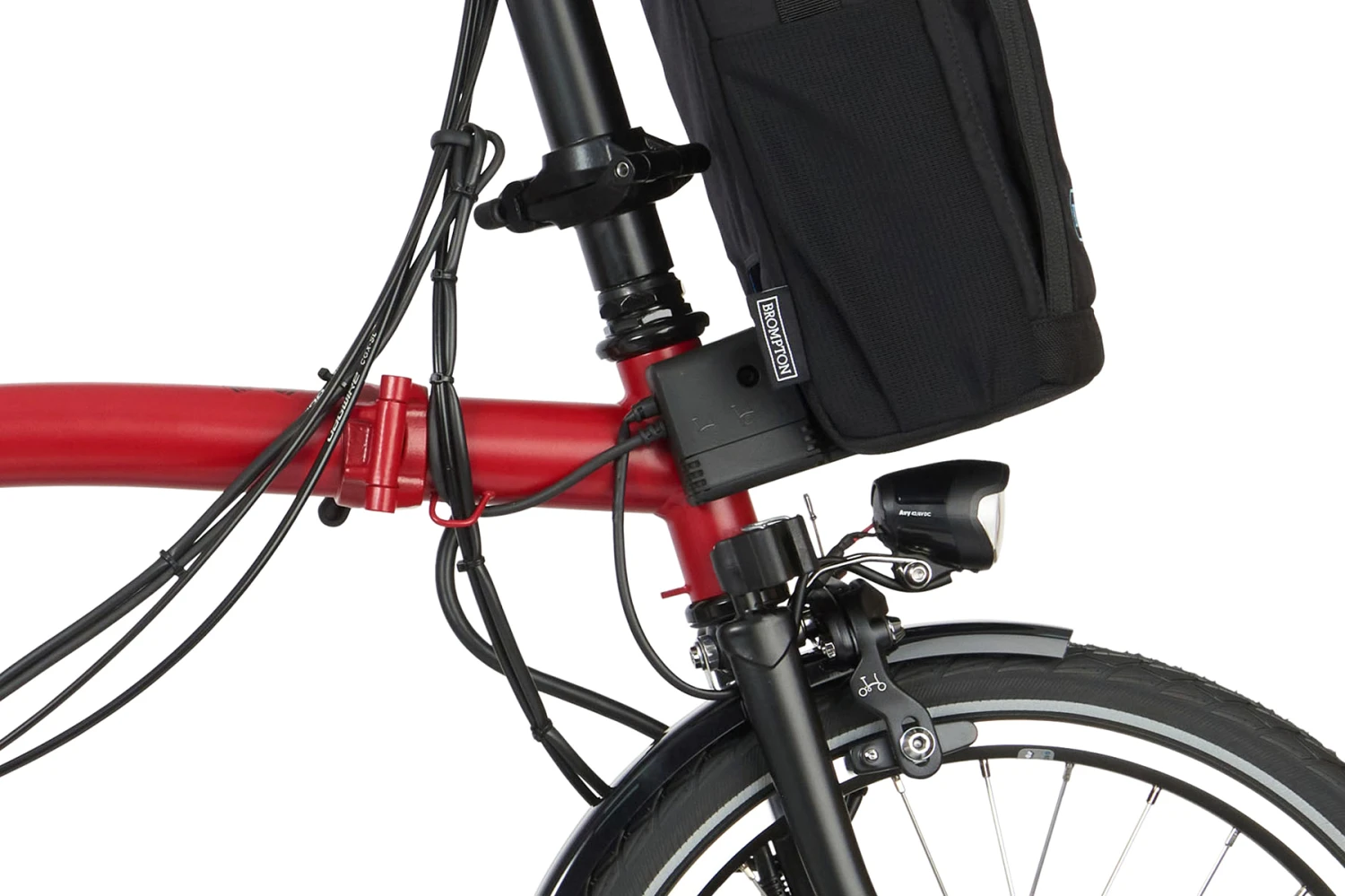 Brompton Electric C Line Explore - 6-Speed - High Bar - Telescopic Seatpost - 16" Electric Folding Bike - 2023 - House Red Matt 9 Brompton Electric C Line Explore - 6-Speed - High Bar - Telescopic Seatpost - 16" Electric Folding Bike - 2023 - House Red Matt - Image 7