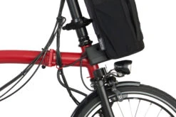 Brompton Electric C Line Explore - 6-Speed - High Bar - Extended Seatpost - 16" Electric Folding Bike - 2023 - House Red Matt -Urban Volt Bike Sales electric c line explore 6 speed high bar extended seatpost house red 7 1452405