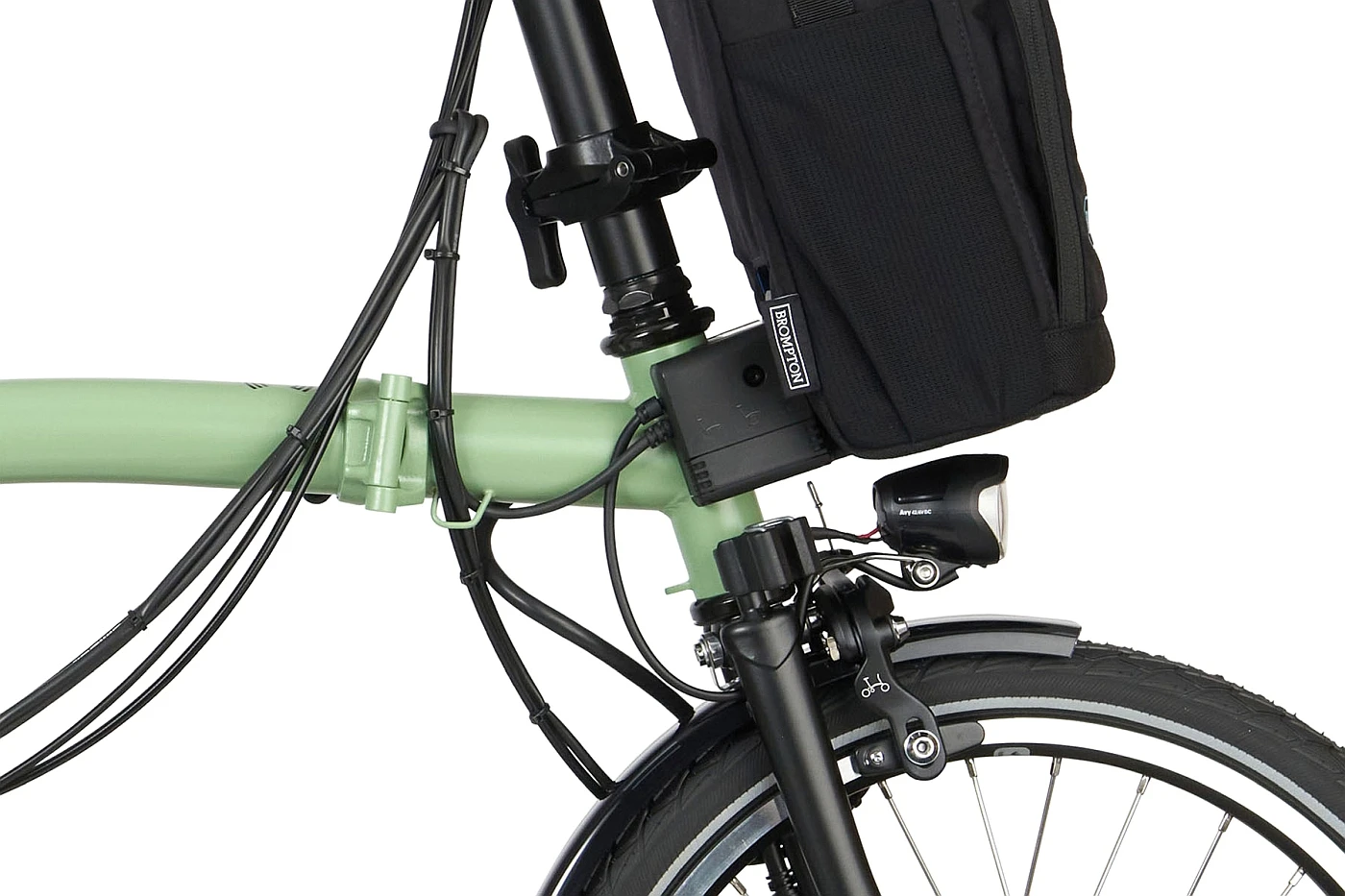 Brompton Electric C Line Explore - 6-Speed - Mid Bar - Standard Seatpost - 16" Electric Folding Bike - 2023 - Matcha Green 9 Brompton Electric C Line Explore - 6-Speed - Mid Bar - Standard Seatpost - 16" Electric Folding Bike - 2023 - Matcha Green - Image 7