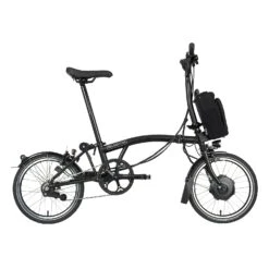 Brompton Electric C Line Explore - 6-Speed - Mid Bar - Standard Seatpost - 16" Electric Folding Bike - 2023 - Matt Black