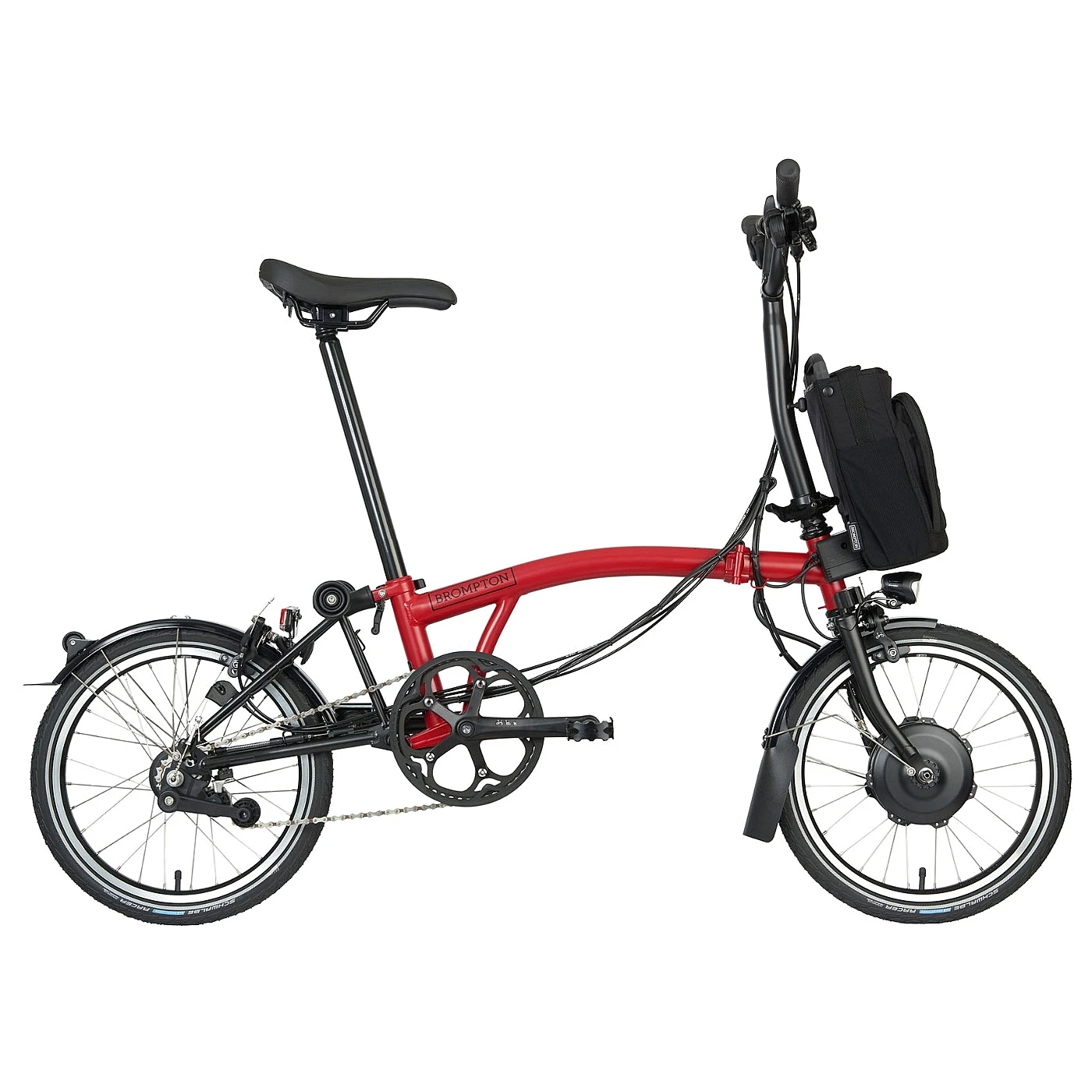 Brompton Electric C Line Explore - 6-Speed - Mid Bar - Standard Seatpost - 16" Electric Folding Bike - 2023 - House Red Matt 3 Brompton Electric C Line Explore - 6-Speed - Mid Bar - Standard Seatpost - 16" Electric Folding Bike - 2023 - House Red Matt