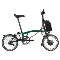 Urban Volt Bike Sales 3 Brompton Electric C Line Explore - 6-Speed - Mid Bar - Standard Seatpost - 16" Electric Folding Bike - 2023 - Racing Green