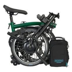 Brompton Electric C Line Explore - 6-Speed - Mid Bar - Standard Seatpost - 16" Electric Folding Bike - 2023 - Racing Green -Urban Volt Bike Sales electric c line explore 6 speed mid bar standart seatpost racing green 4 1452916