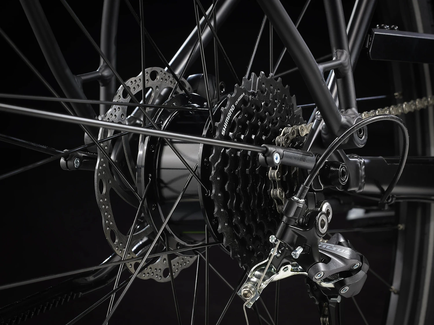 Trek FX+ 2 Stagger Electric City Bike - 2023 - Satin Trek Black 7 Trek FX+ 2 Stagger Electric City Bike - 2023 - Satin Trek Black - Image 6