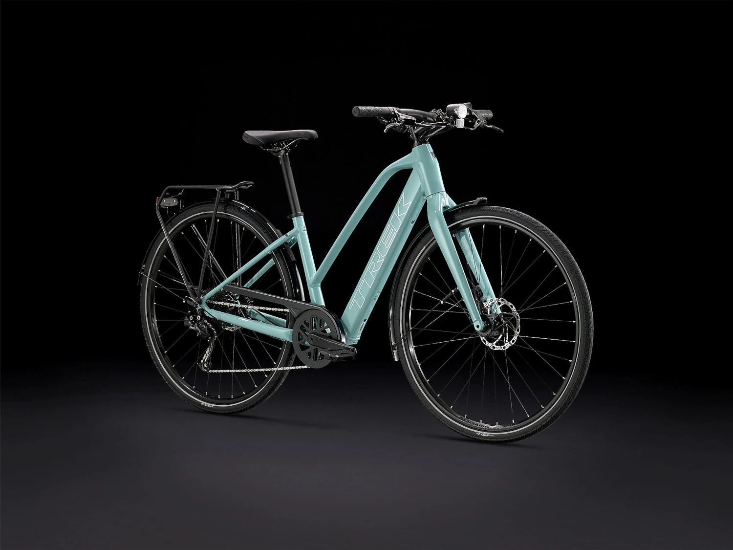Trek FX+ 2 Stagger Electric City Bike - 2023 - Blue Sage 5 Trek FX+ 2 Stagger Electric City Bike - 2023 - Blue Sage - Image 3