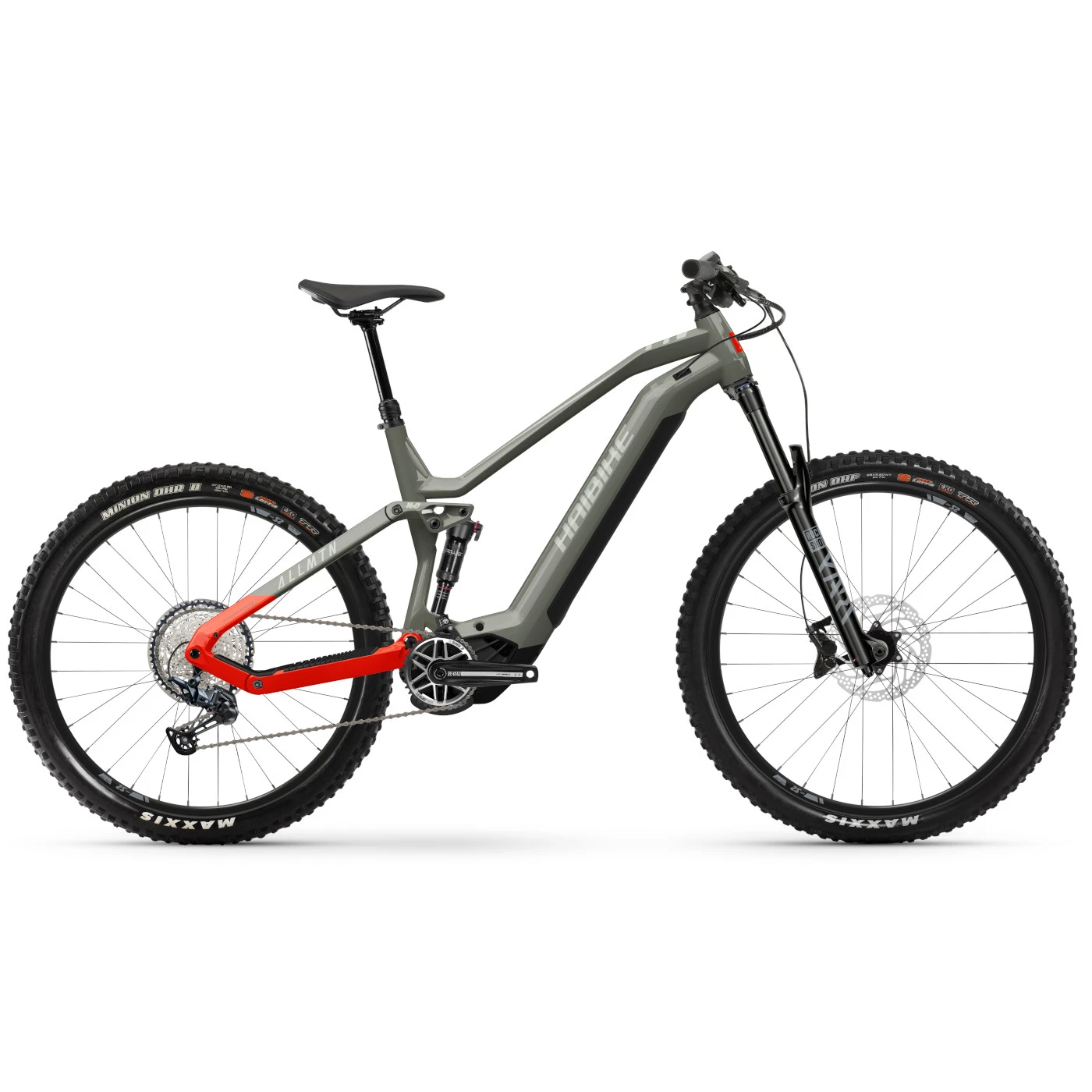 Haibike ALLMTN 4 I720Wh - 29"/27.5" Electric Mountain Bike - 2023 - Khaki Green/red - Gloss 3 Haibike ALLMTN 4 I720Wh - 29"/27.5" Electric Mountain Bike - 2023 - Khaki Green/red - Gloss