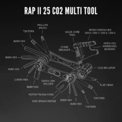 Lezyne RAP II Multi Tool - #25 CO2 -Urban Volt Bike Sales lezyne rap ii 25 co2 mini tool 1 1265583