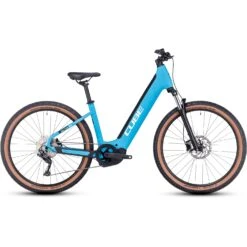 CUBE REACTION HYBRID ONE 750 - 27.5" Easy Entry Electric Mountain Bike - 2023 - Skyblue / White