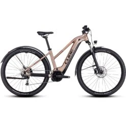 CUBE REACTION HYBRID Performance 625 Allroad - Women Electric Mountain Bike - 2023 - Metallicbrown / Orange