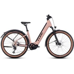 CUBE REACTION HYBRID Pro 500 Allroad - 27.5" Easy Entry Electric Mountain Bike - 2023 - Blushrose / Silver