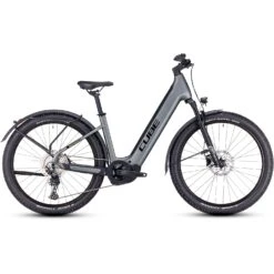 CUBE REACTION HYBRID Pro 750 Allroad - 27.5" Easy Entry Electric Mountain Bike - 2023 - Flashgrey / Green